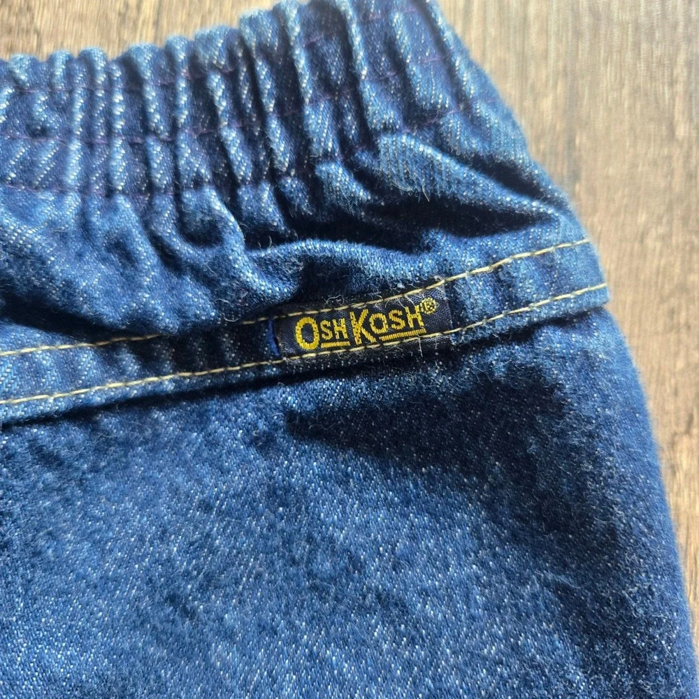 Vintage OshKosh Bgosh Kids Dark Wash Pleated Denim Jeans Made in USA 4T